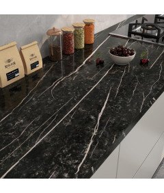 Folia Samoprzylepna Okleina do Mebli Blatów Marmur Czarno-Różowy 30cm x 5m