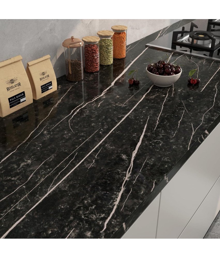 Folia Samoprzylepna Okleina do Mebli Blatów Marmur Czarno-Różowy 30cm x 5m