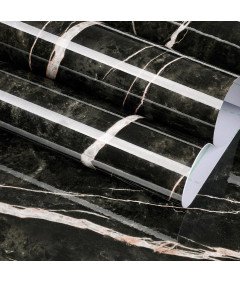 Folia Samoprzylepna Okleina do Mebli Blatów Marmur Czarno-Różowy 30cm x 5m