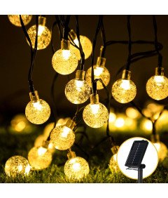 Lampki Solarne HXWEIYE 50 LED Kule, 8 Trybów, Wodoodporne - Ciepły Biały