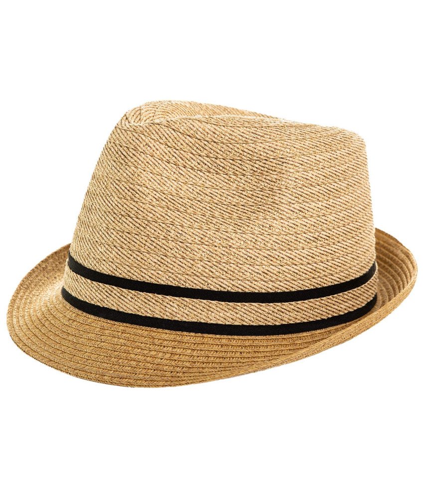 Męski Kapelusz Słomkowy Fedora Trilby  Przeciwsłoneczny Beżowy M 58cm
