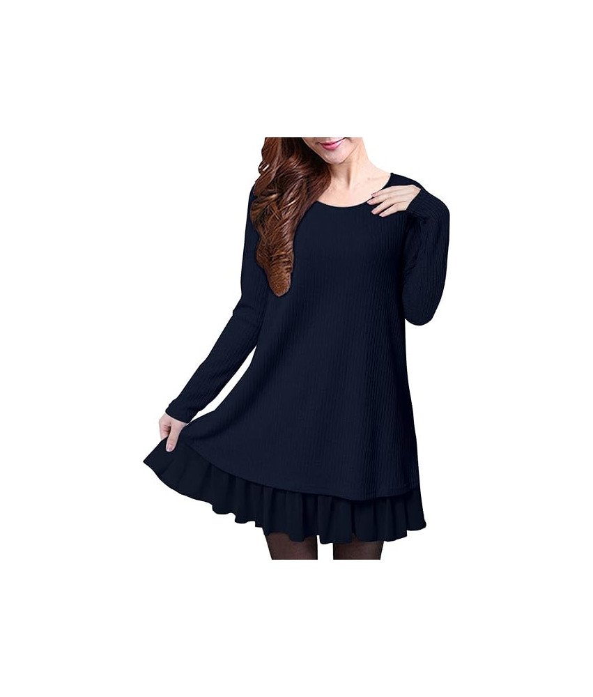 ZANZEA Damska Sukienka z Kokardami Granatowa XL