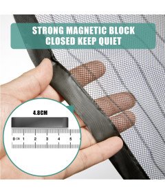Moskitiera Magnetyczna Na Drzwi Balkonowe Czarna 90x210 cm Bez Wiercenia
