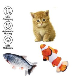 Interaktywna Zabawka Dla Kota w Kształcie Ryby Pluszowa z Kocimiętką 2 szt