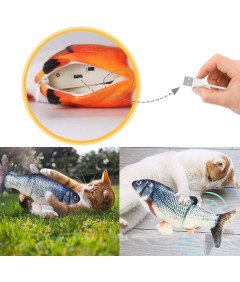 Interaktywna Zabawka Dla Kota w Kształcie Ryby Pluszowa z Kocimiętką 2 szt