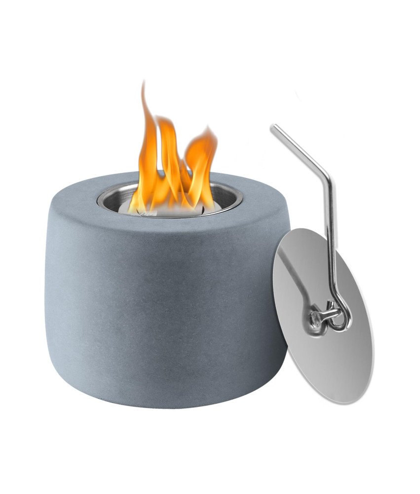 Kominek Stołowy Biokominek Przenośny Do Wnętrz Dekoracyjny Szary