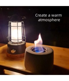 Kominek Stołowy Biokominek Przenośny Do Wnętrz Dekoracyjny Szary