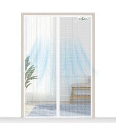 Magnetyczne Drzwi Balkonowe Z Moskitierą 75x200 cm Białe Łatwy Montaż