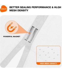 Magnetyczne Drzwi Balkonowe Z Moskitierą 75x200 cm Białe Łatwy Montaż