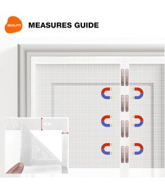 Magnetyczne Drzwi Balkonowe Z Moskitierą 75x200 cm Białe Łatwy Montaż