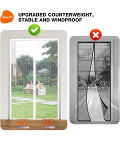 Magnetyczne Drzwi Balkonowe Z Moskitierą 75x200 cm Białe Łatwy Montaż