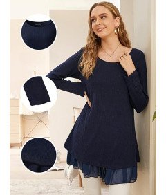 ZANZEA Damska Sukienka z Kokardami Granatowa XL