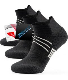 Oddychające Skarpetki Sportowe Krótkie Męskie Damskie 43-46 3 Pary Czarne