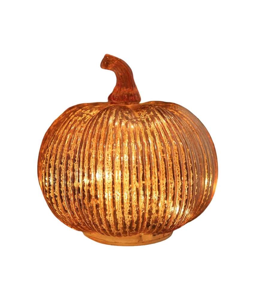 Dekoracyjna Podświetlana Dynia Timer Ozdoba Domowa Lampa E14 Różowe Złoto