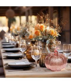 Dekoracyjna Podświetlana Dynia Timer Ozdoba Domowa Lampa E14 Różowe Złoto