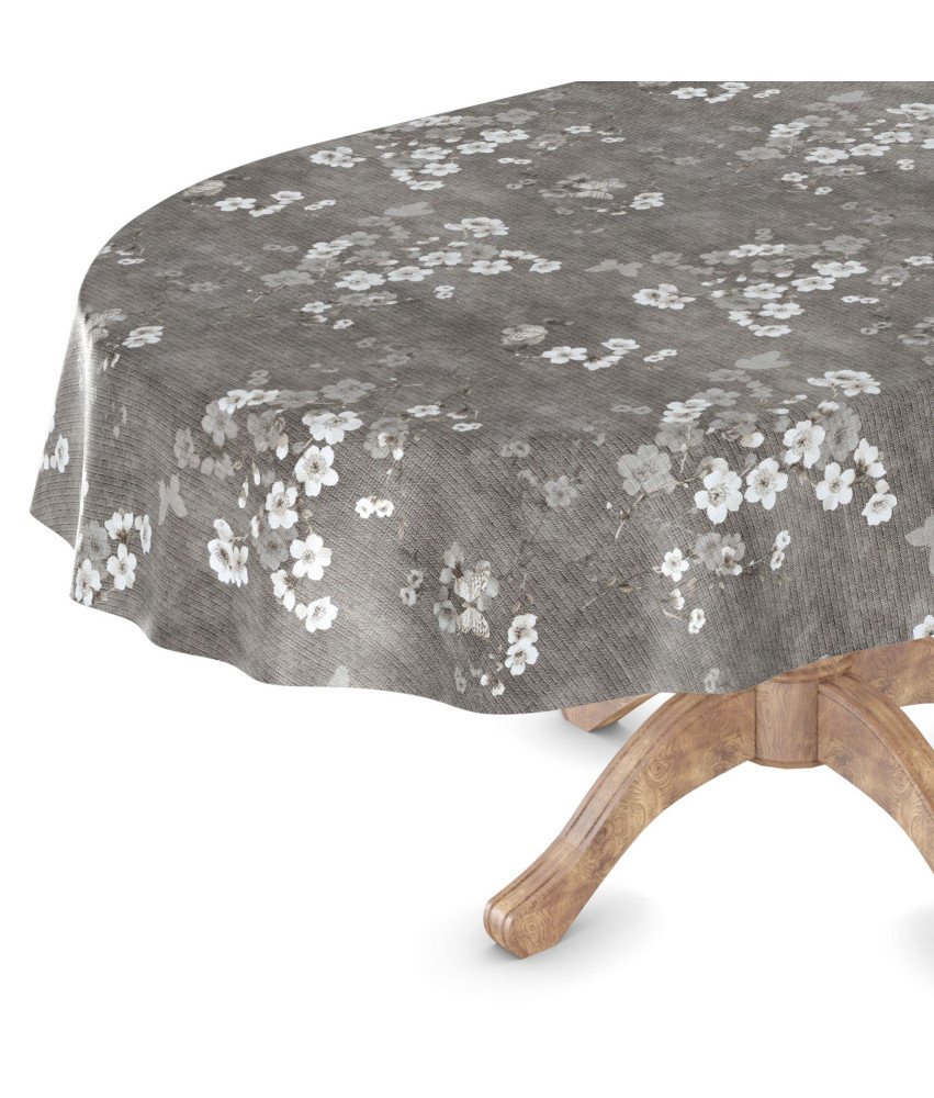 Obrus Cerata na Stół Prostokątna Zmywalna Wodoodporna Szara 140x240 cm