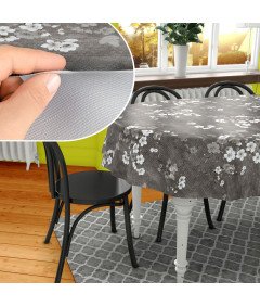 Obrus Cerata na Stół Prostokątna Zmywalna Wodoodporna Szara 140x240 cm