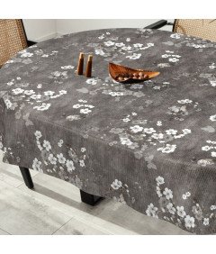 Obrus Cerata na Stół Prostokątna Zmywalna Wodoodporna Szara 140x240 cm
