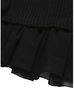 Damska Sukienka z Długim Rękawem Kokarda Elegancka Stylowa Czarna L