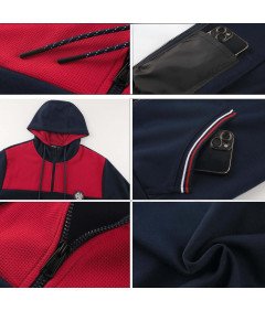 Męska Bluza z Kapturem Sportowa Treningowa Dresowa Stylowa Granatowa S