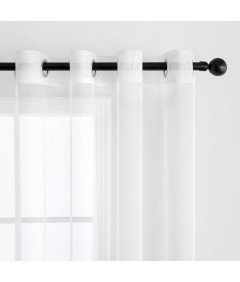 MIULEE Zasłony Półprzezroczyste Woalowe Zboże Białe 140 x 245 cm 2 szt