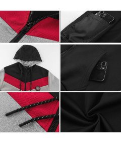 Męska Bluza z Kapturem Sportowa Treningowa Dresowa Stylowa Szara L