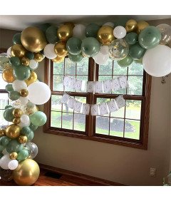 Balony Lateksowe Zestaw 35 szt Imprezowe Srebrne Złote Zielone 30 cm