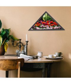 Ramka na Zdjęcia Nowoczesna Trójkątna Drewniana Czarna ‎44x22x8,5 cm