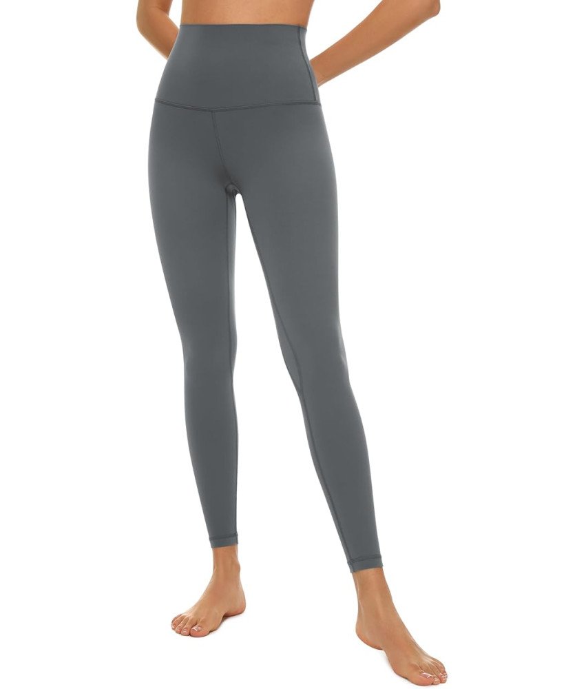 Florboom Damskie Legginsy Sportowe z Wysokim Stanem Szare M