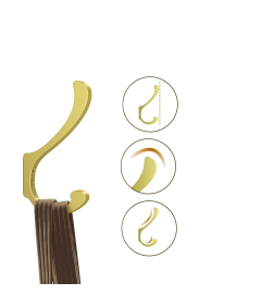 Wieszak na Ubrania Ścienny Hak Metalowy Złoty 6 szt 7 x 13,9 cm