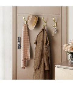 Wieszak na Ubrania Ścienny Hak Metalowy Złoty 6 szt 7 x 13,9 cm