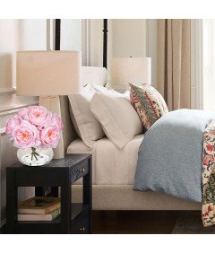 Sztuczne Kwiaty Piwonie w Szklanym Wazonie Dekoracyjne Różowe 6 szt