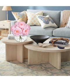 Sztuczne Kwiaty Piwonie w Szklanym Wazonie Dekoracyjne Różowe 6 szt