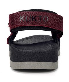 KUKTO Sandały Trekkingowe Sportowe Ortopedyczne Unisex Bordowe 40 EU