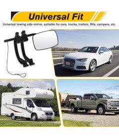 Uniwersalne Lusterka Do Przyczepy Kempingowej Zestaw 2szt Kamper Ciężarówka