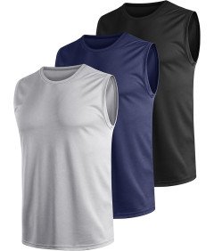 Koszulki Bez Rękawów Męskie Sportowe Oddychające 3szt 4XL Bieganie Fitness