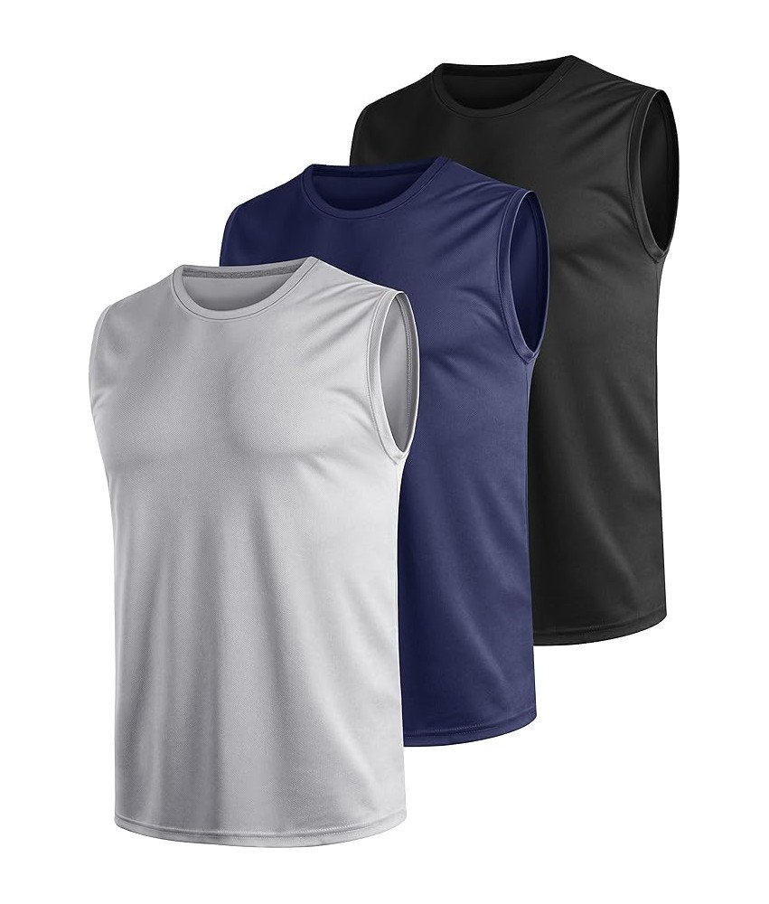 Koszulki Bez Rękawów Męskie Sportowe Oddychające 3szt 4XL Bieganie Fitness