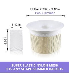 Zestaw 60 Nylonowych Skarpet Do Skimmera Basenowego Filtrujące Oczko Wodne
