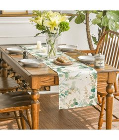 Bieżnik Stołowy Z Nadrukiem Eukaliptusa Dekoracja Wnętrz 40 x 100cm
