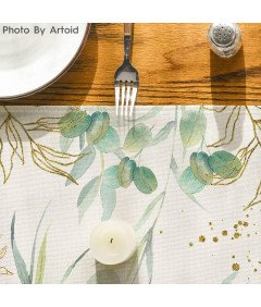 Bieżnik Stołowy Z Nadrukiem Eukaliptusa Dekoracja Wnętrz 40 x 100cm