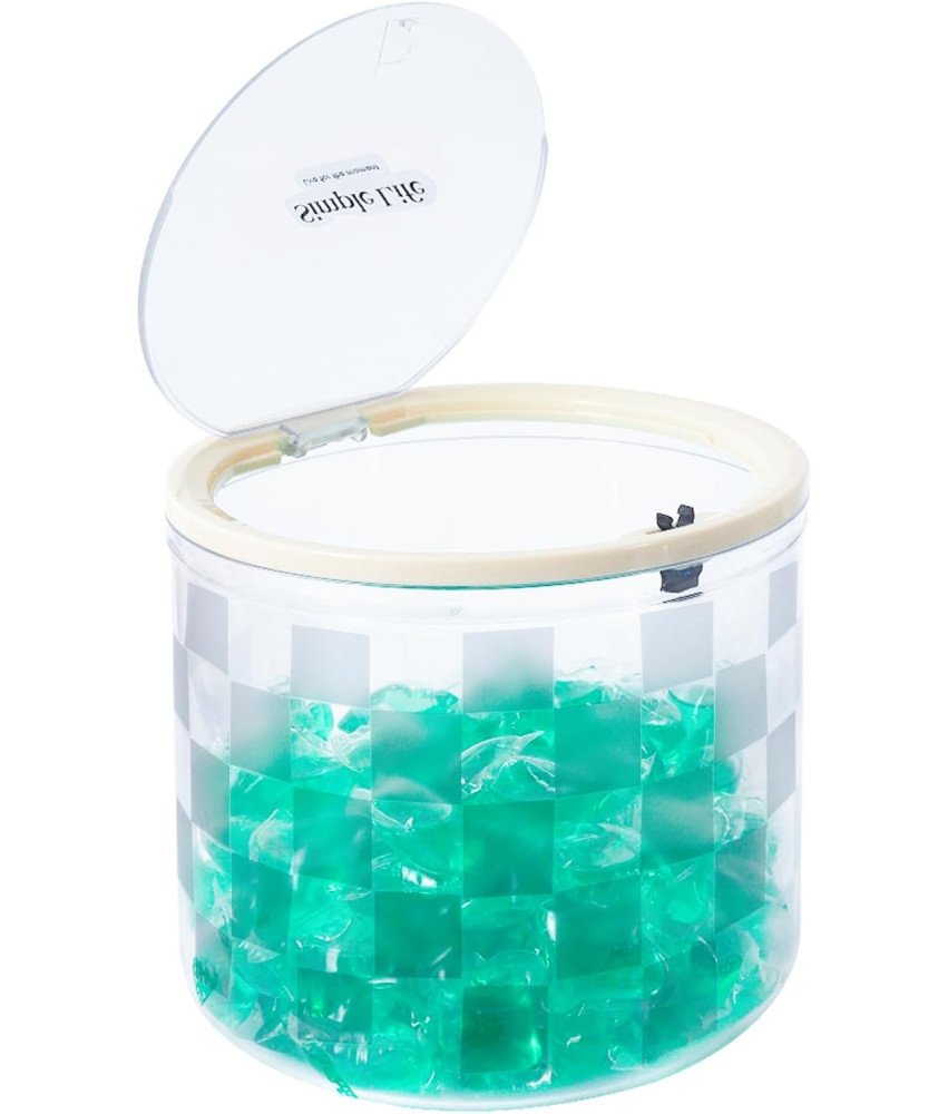 Pojemnik na Kapsułki Do Prania 2,5L Z Mechanizmem Dociskowym Przezroczysty