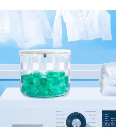 Pojemnik na Kapsułki Do Prania 2,5L Z Mechanizmem Dociskowym Przezroczysty