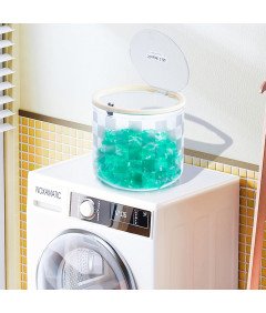 Pojemnik na Kapsułki Do Prania 2,5L Z Mechanizmem Dociskowym Przezroczysty