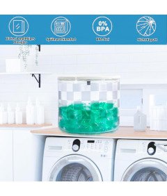 Pojemnik na Kapsułki Do Prania 2,5L Z Mechanizmem Dociskowym Przezroczysty