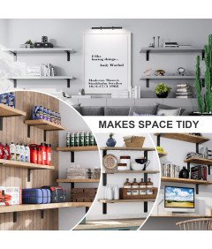 Zestaw 4 Wsporników Półki Narożnej 23cm Metalowe Kątowniki Ścienne Czarne