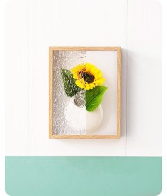 Dekoracyjny Wazon Ścienny z Falistą Akrylową Ramką Ceramiczny Wazon Biały