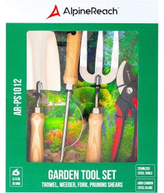 Zestaw Narzędzi Ogrodowych 4-Częściowy Zestaw Premium Ze Stali Nierdzewnej