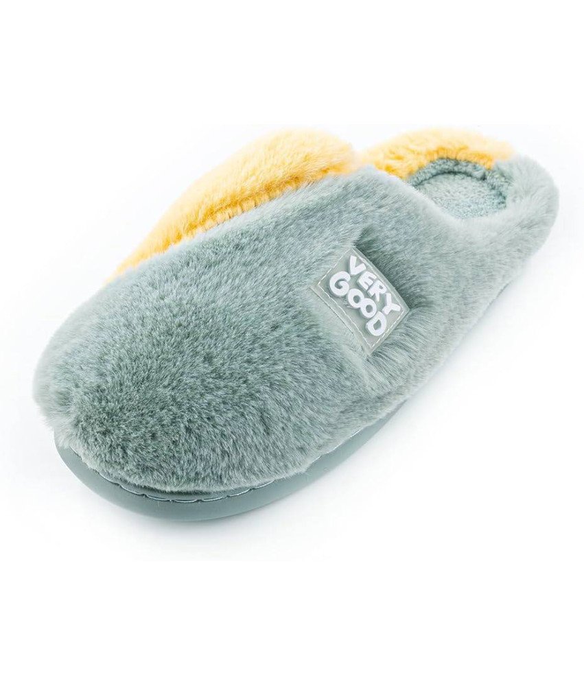 Damskie Kapcie Zimowe Wygodne Antypoślizgowe Podeszwa PVC Zielone 37