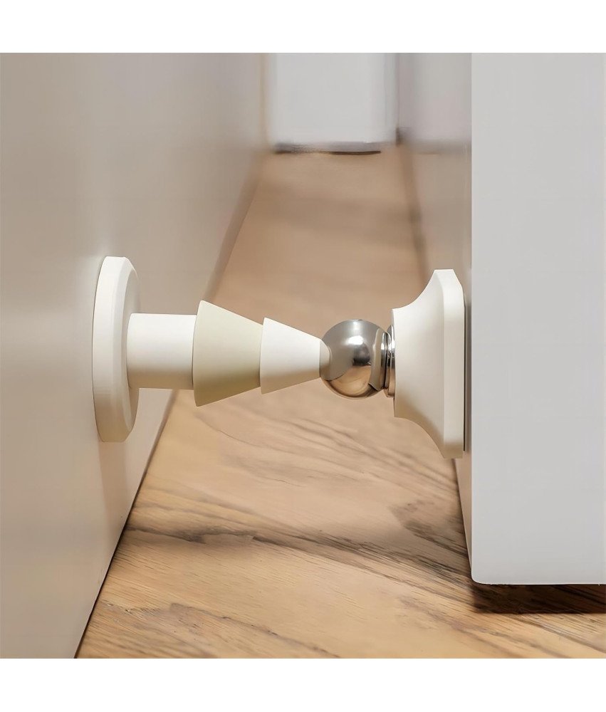 Silikonowy Stoper Do Drzwi Odbojnik Magnetyczny Antypoślizgowy Biały