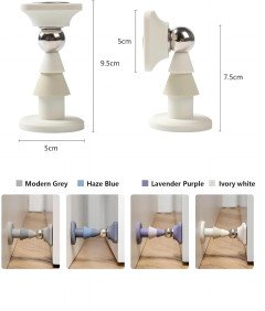 Silikonowy Stoper Do Drzwi Odbojnik Magnetyczny Antypoślizgowy Biały